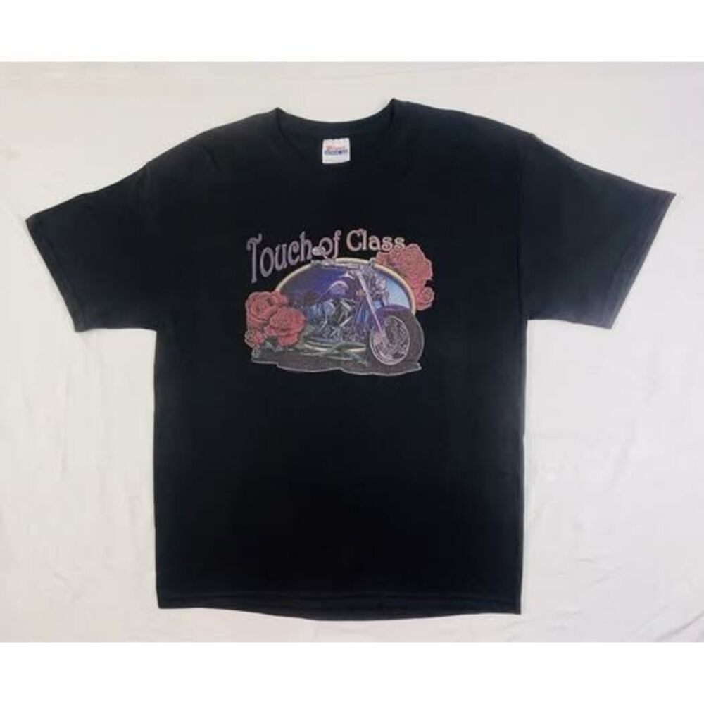 Hanes Heavyweight 50/50 “ Touch Of Class” Black T-Shirt Size Large NWOT